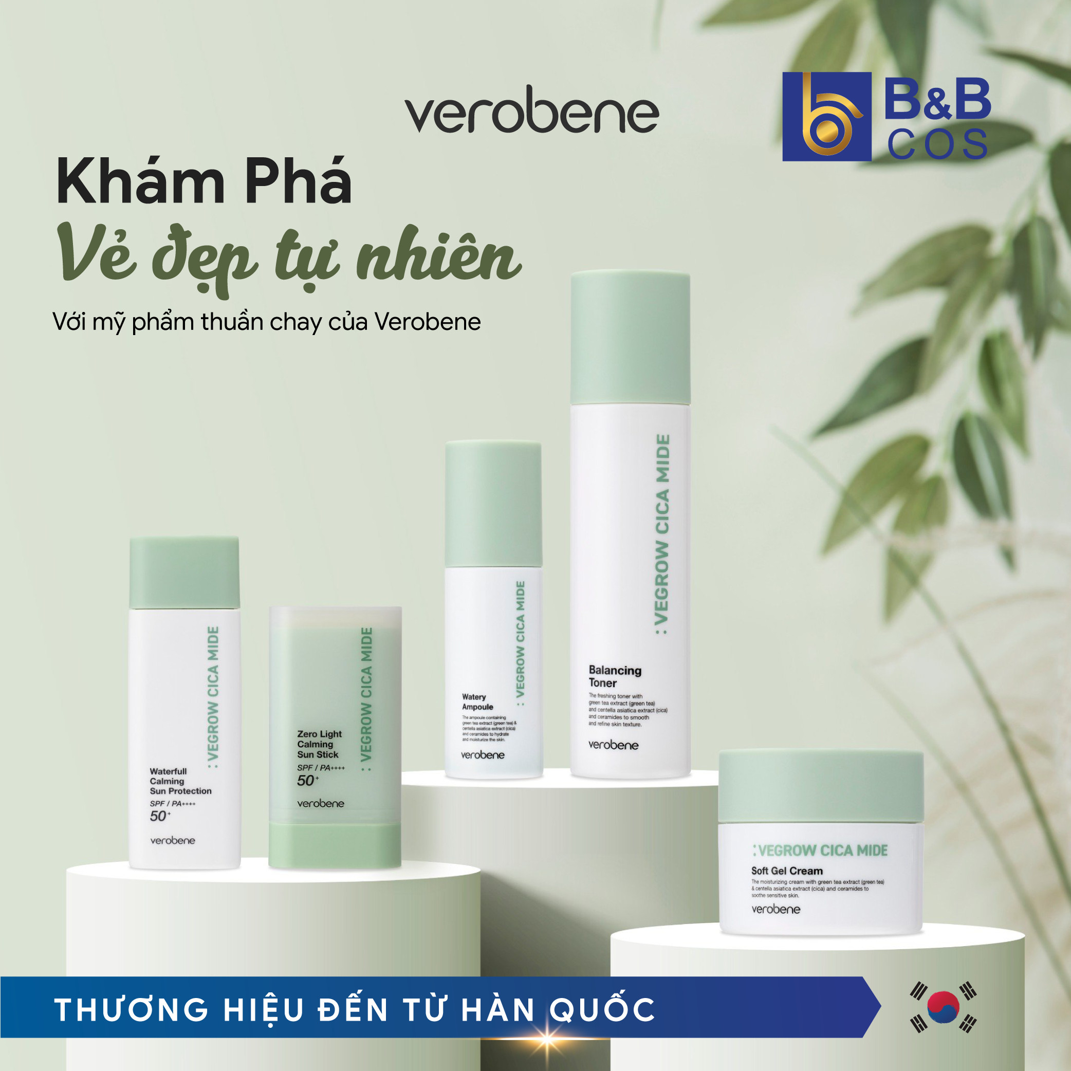 TINH CHẤT DƯỠNG ẨM THUẦN CHAY VEROBENE WATERY AMPOULE 50ml DƯỠNG TRẮNG CẢI THIỆN NẾP NHĂN