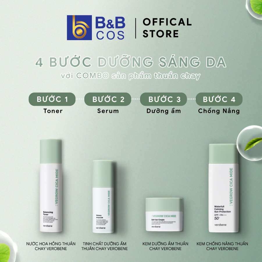 KEM DƯỠNG ẨM THUẦN CHAY VEROBENE SOFT GEL CREAM 50ml DƯỠNG TRẮNG CẢI THIỆN NẾP NHĂN