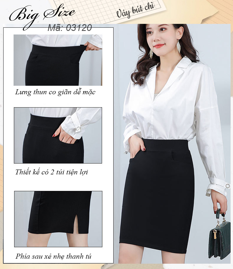 03120 Váy 00180 ôm 2 túi trước - 701-2