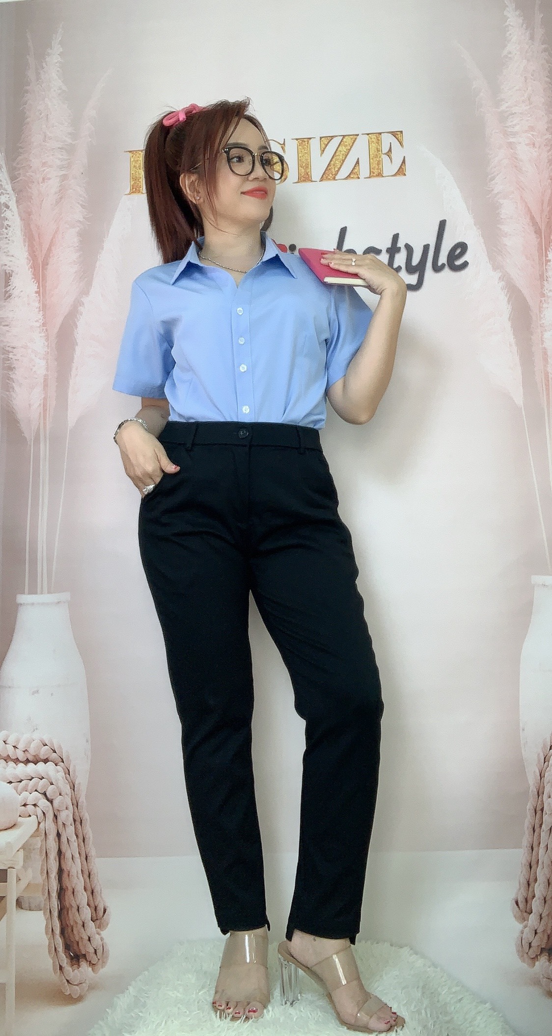 Quần Tây BIGSIZE ống đứng 9 tấc lai ngắn dài - 17315