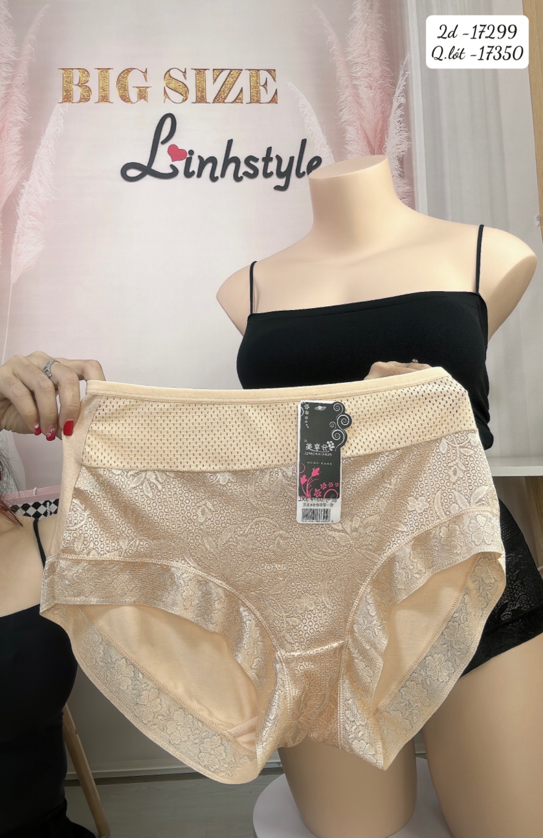 Quần lót chip BIG SIZE thun lưới ĐẠI 17350 DA