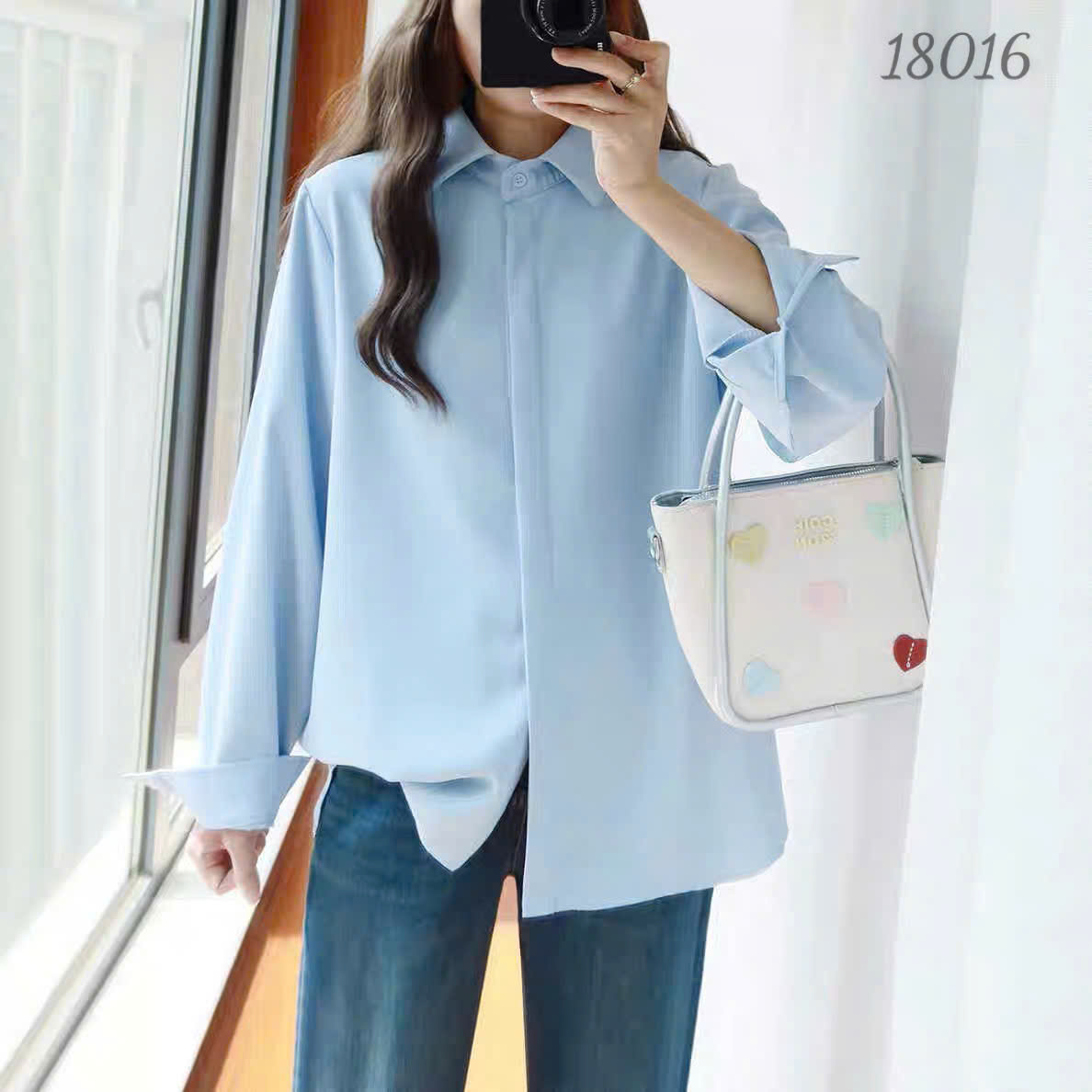 18016 - Sơmi Tay dài 00297 TD - XANH
