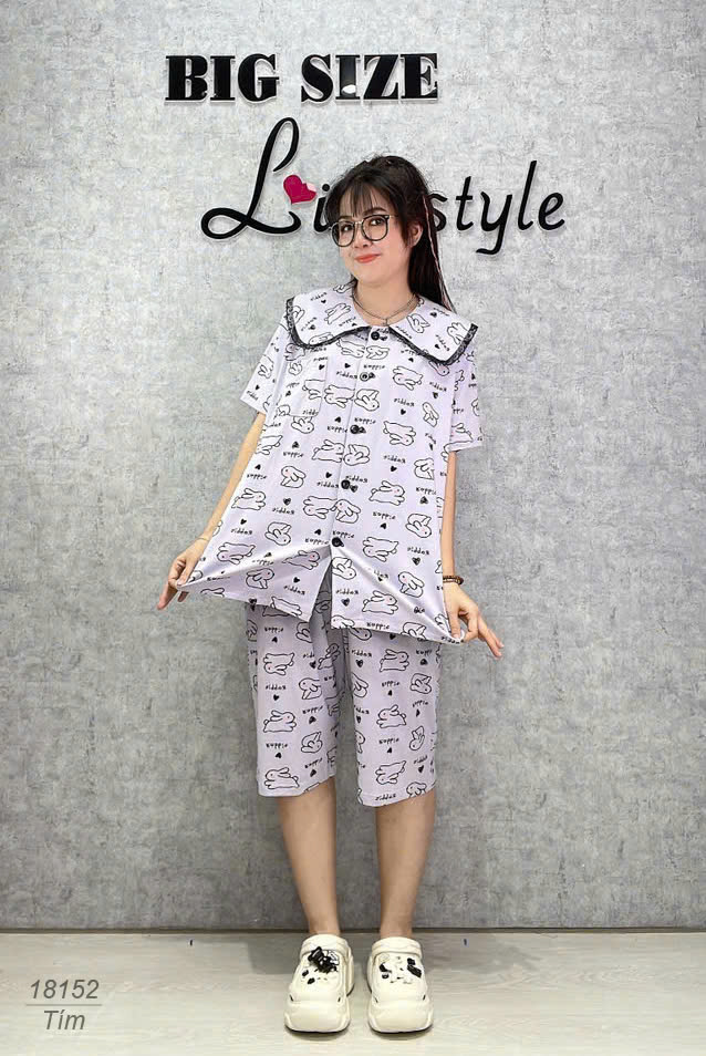 18152 Bộ lửng SL cổ sen Tho- tim -00387- TÍM - 6588