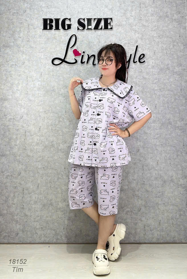 18152 Bộ lửng SL cổ sen Tho- tim -00387- TÍM - 6588