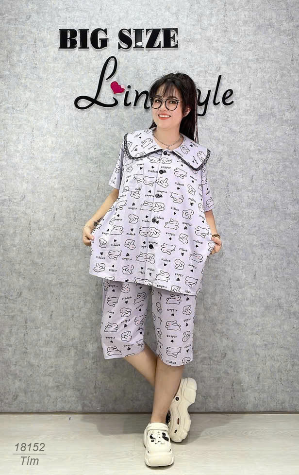 18152 Bộ lửng SL cổ sen Tho- tim -00387- TÍM - 6588