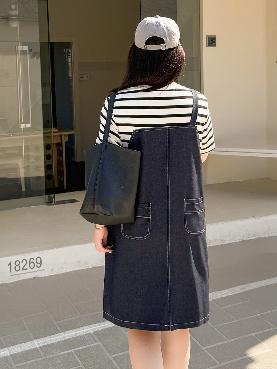 NEW.10-  18269 Đầm yếm 1b 00536 tay sọc