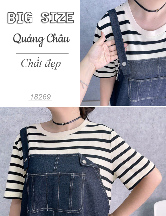 NEW.10-  18269 Đầm yếm 1b 00536 tay sọc