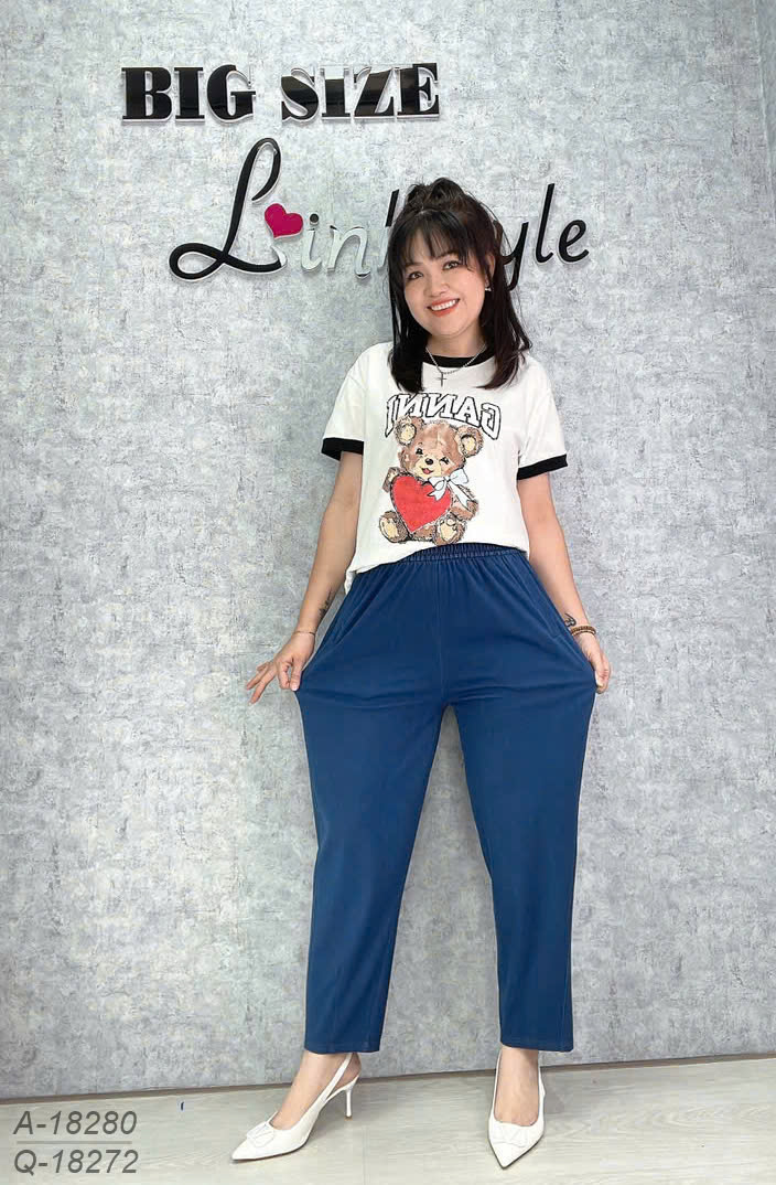 Quần Jean BIGSIZE QCCC 9 tấc lưng thun - 18272