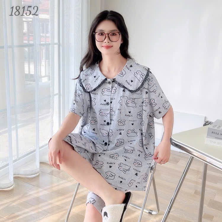 18152 Bộ lửng SL cổ sen Tho- tim -00387- XÁM - 6588