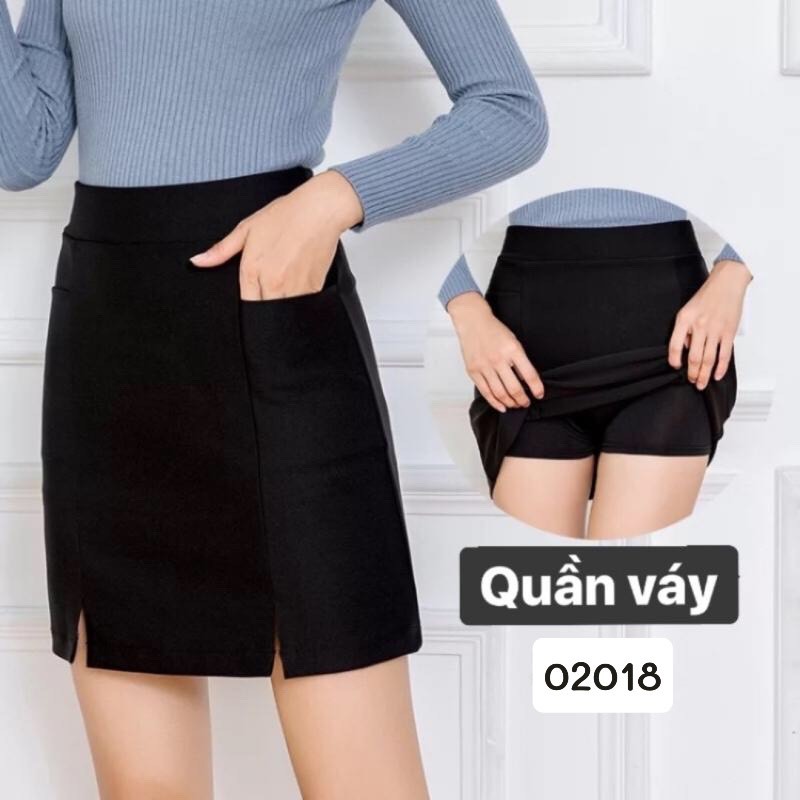 02018 Váy xẻ có túi trước