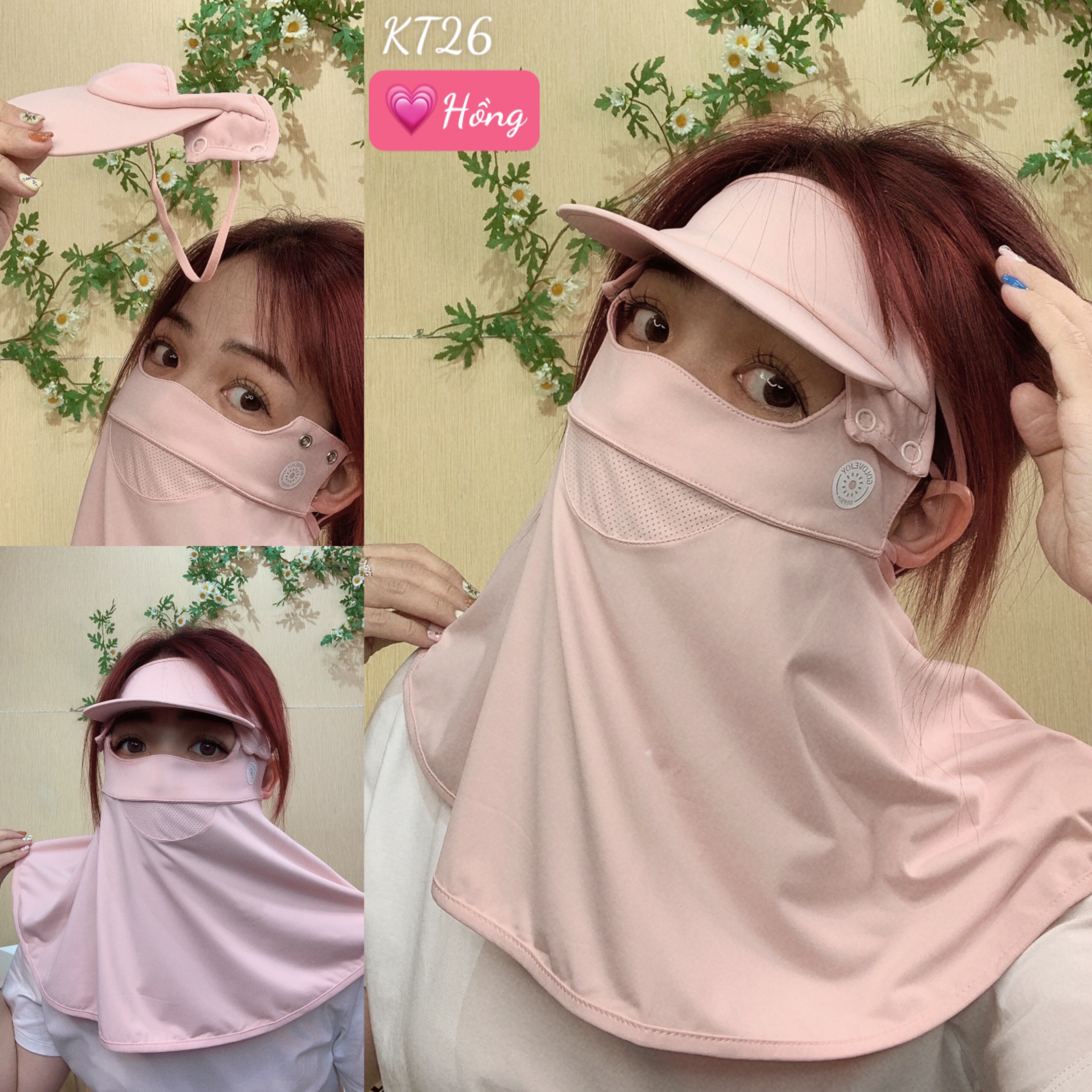 Khẩu trang chống nắng tia UV NÚT DÀI KT26