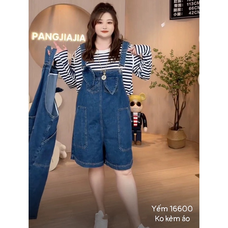 Quần Yếm Jean BIGSIZE trơn 16600