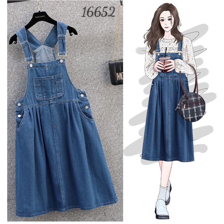 Đầm Yếm Jean BIGSIZE 16652