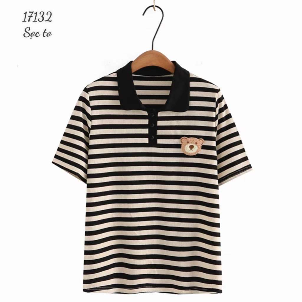 Áo Polo Tshirt BIGSIZE logo G- kẻ Sọc To - 17132