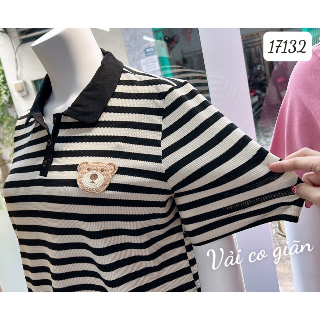 Áo Polo Tshirt BIGSIZE logo G- kẻ Sọc To - 17132