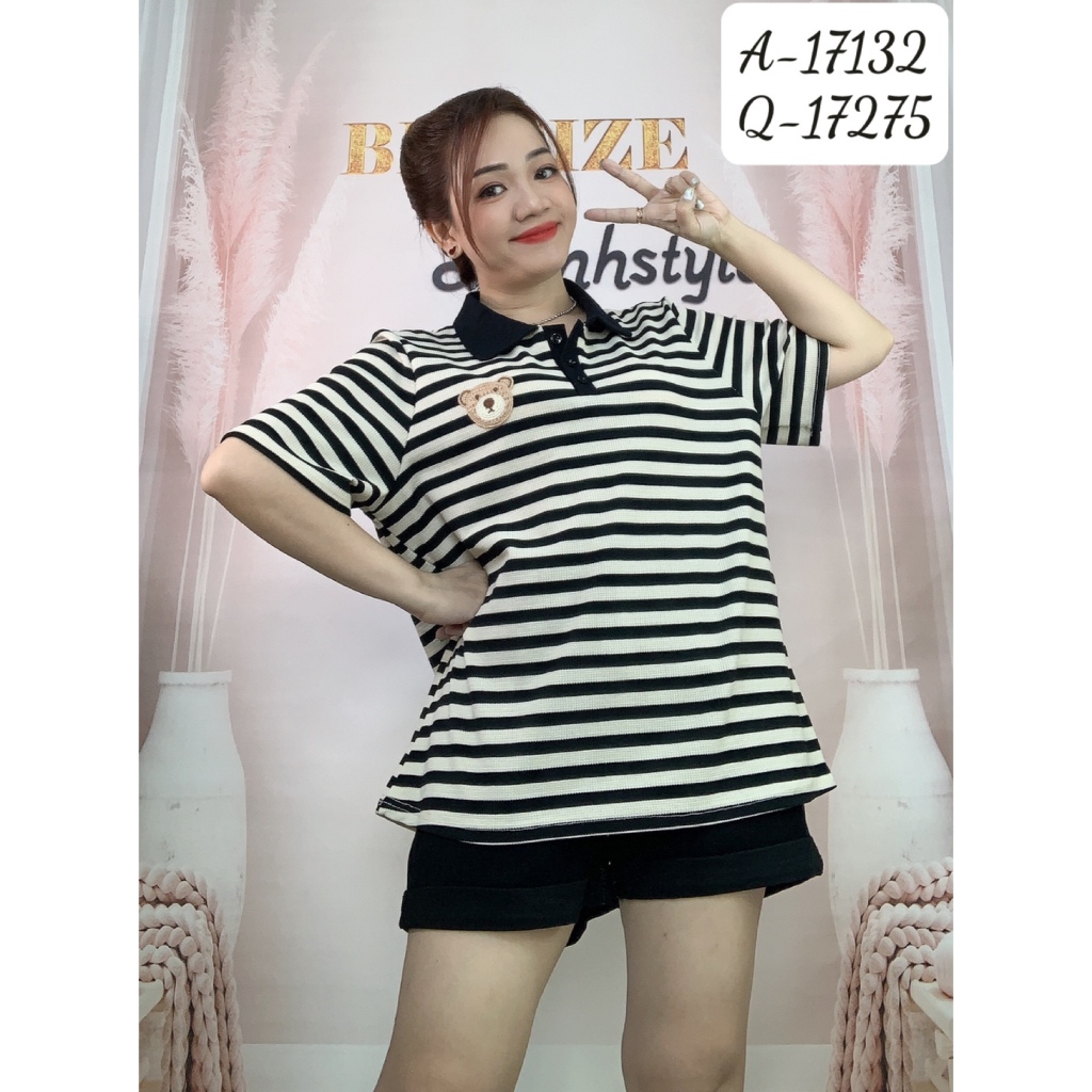 Áo Polo Tshirt BIGSIZE logo G- kẻ Sọc To - 17132