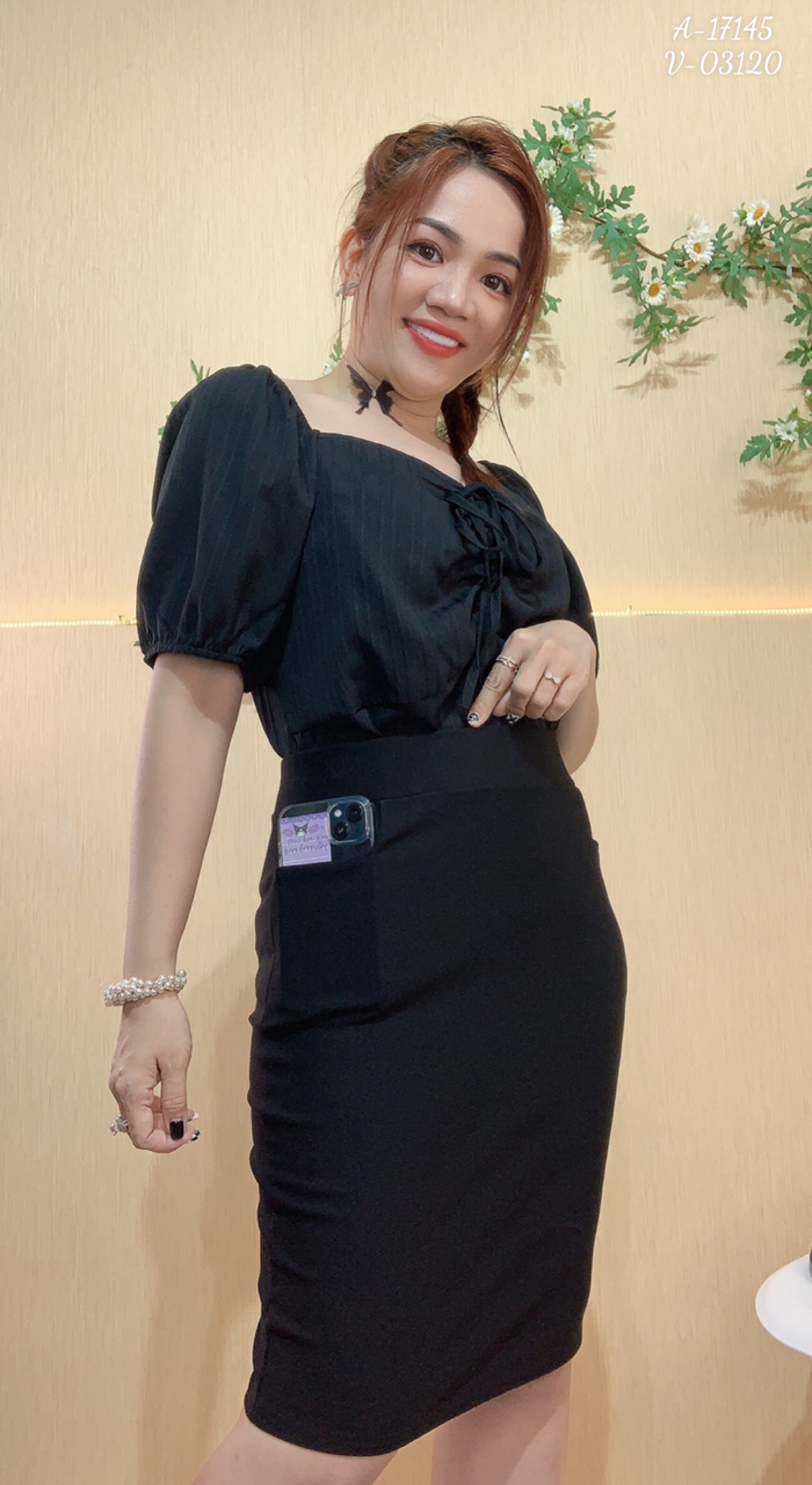 03120 Váy 00180 ôm 2 túi trước - 701-2
