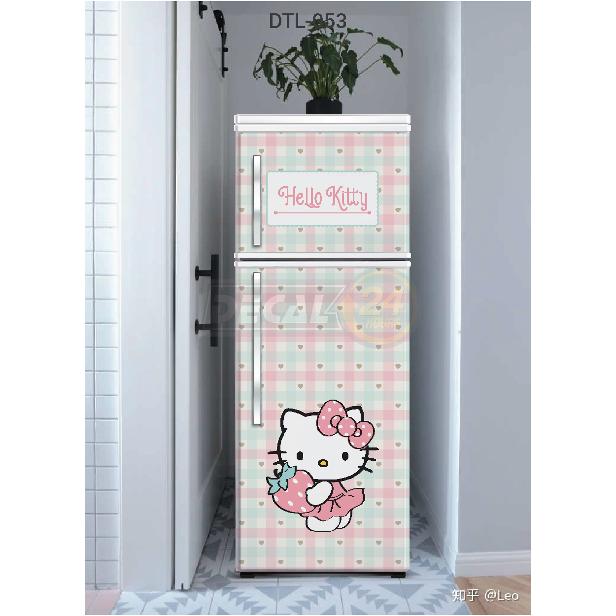 Decal Dán Tủ Lạnh Hình Hello Kitty Siêu Dễ Thương