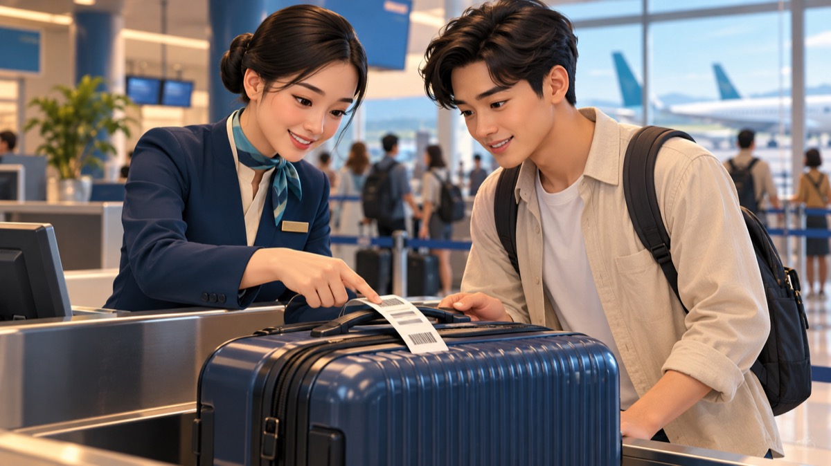 Kiểm tra điểm đến trên tag tại quầy check-in
