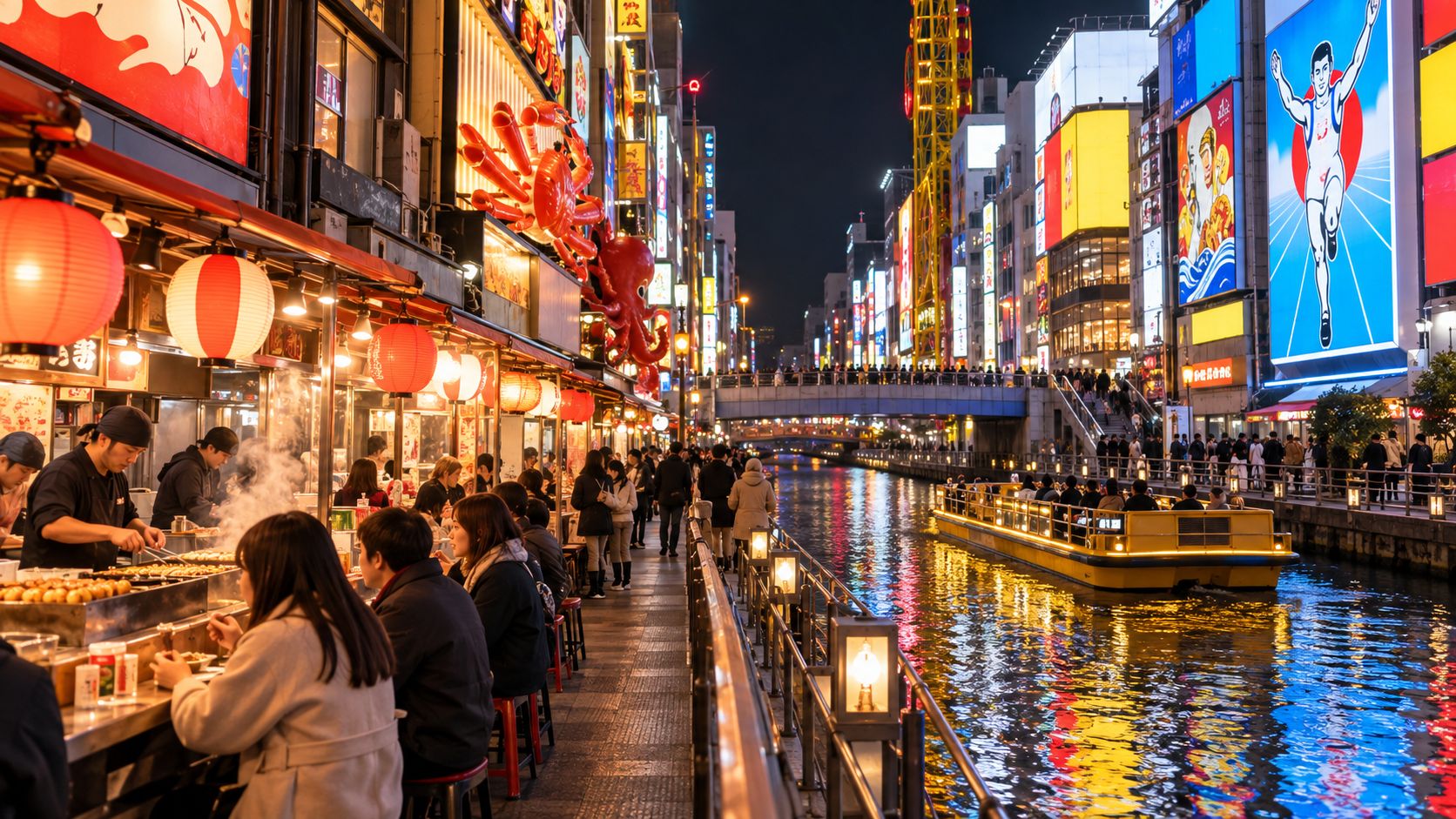 Kênh Dotonbori ở Osaka về đêm