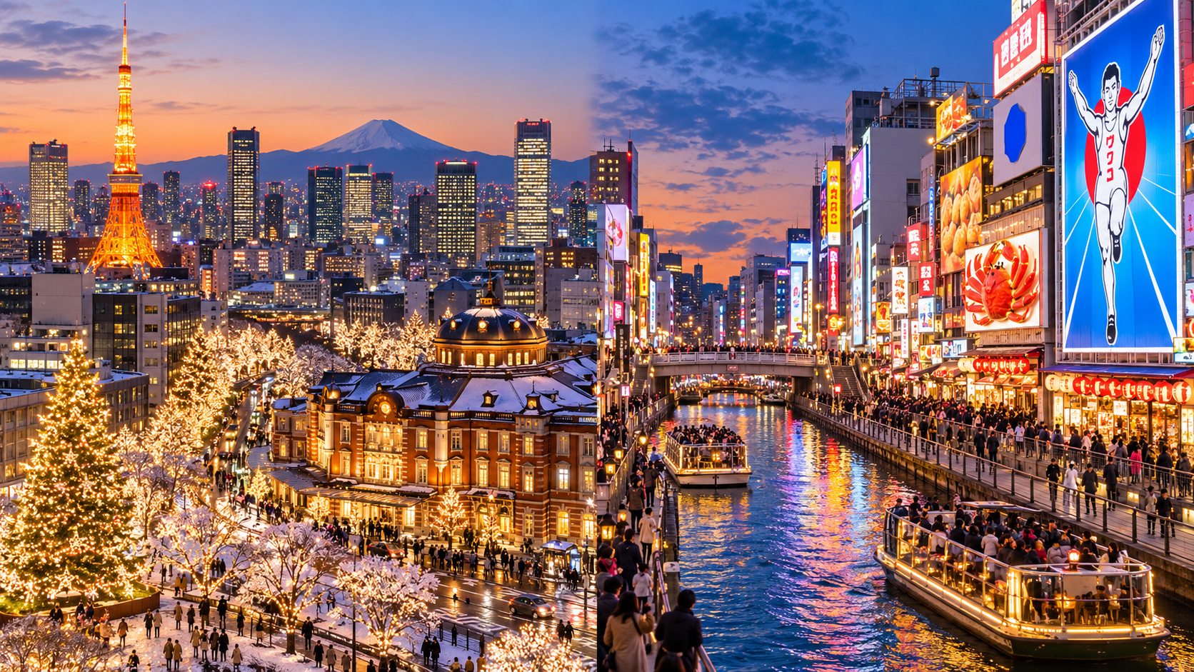 Không khí thành phố Tokyo và Osaka dịp cuối năm