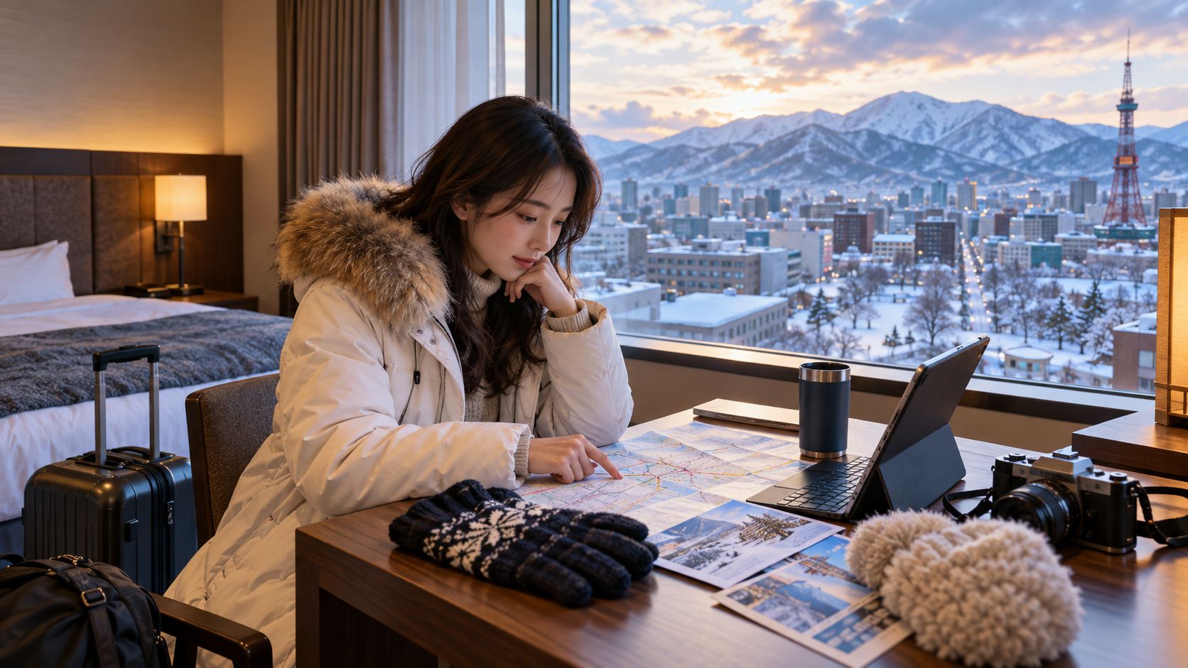 Chuẩn bị trang phục và lịch trình tại Sapporo