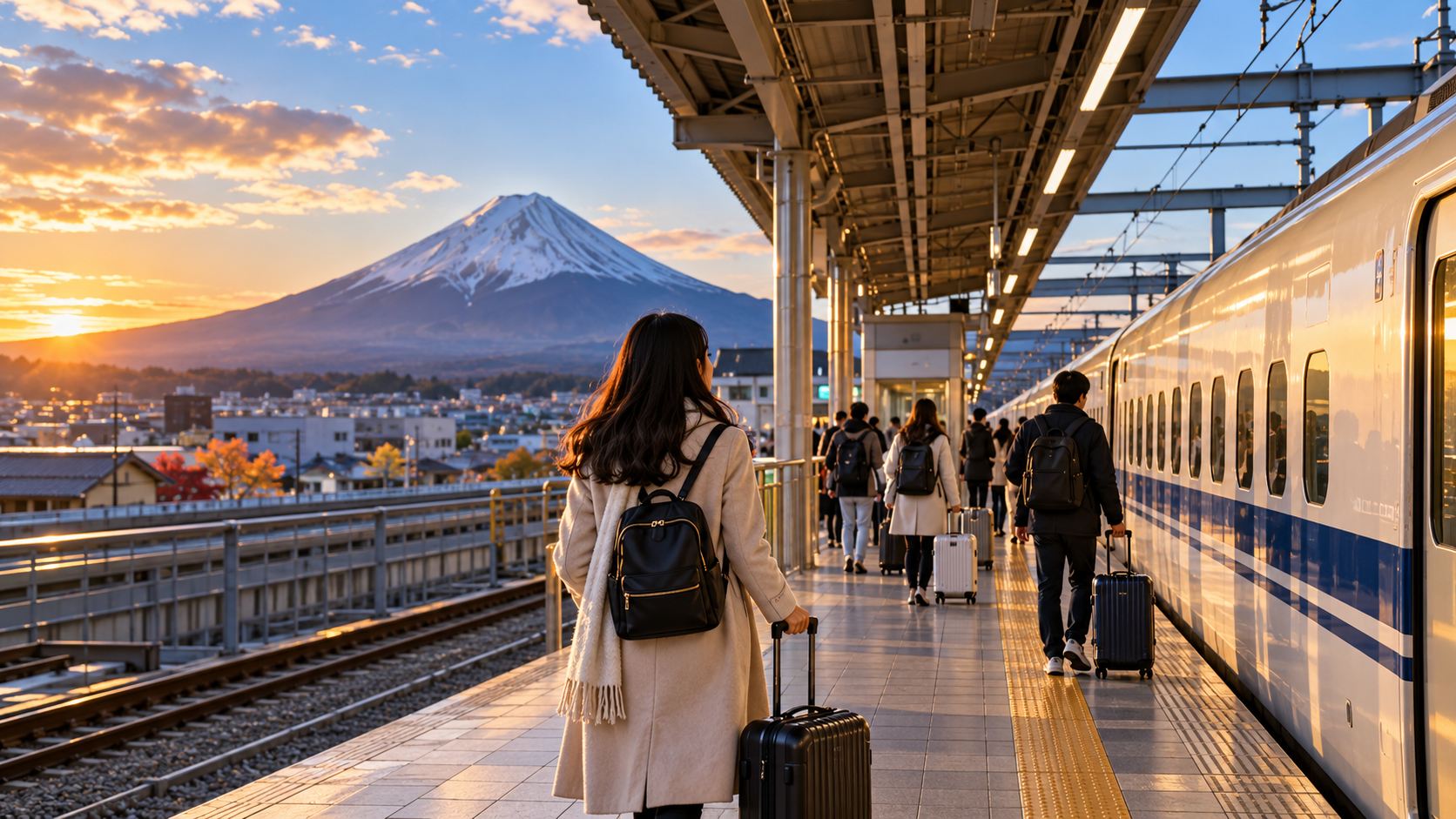 Di chuyển bằng tàu khi ghép Tokyo và Osaka