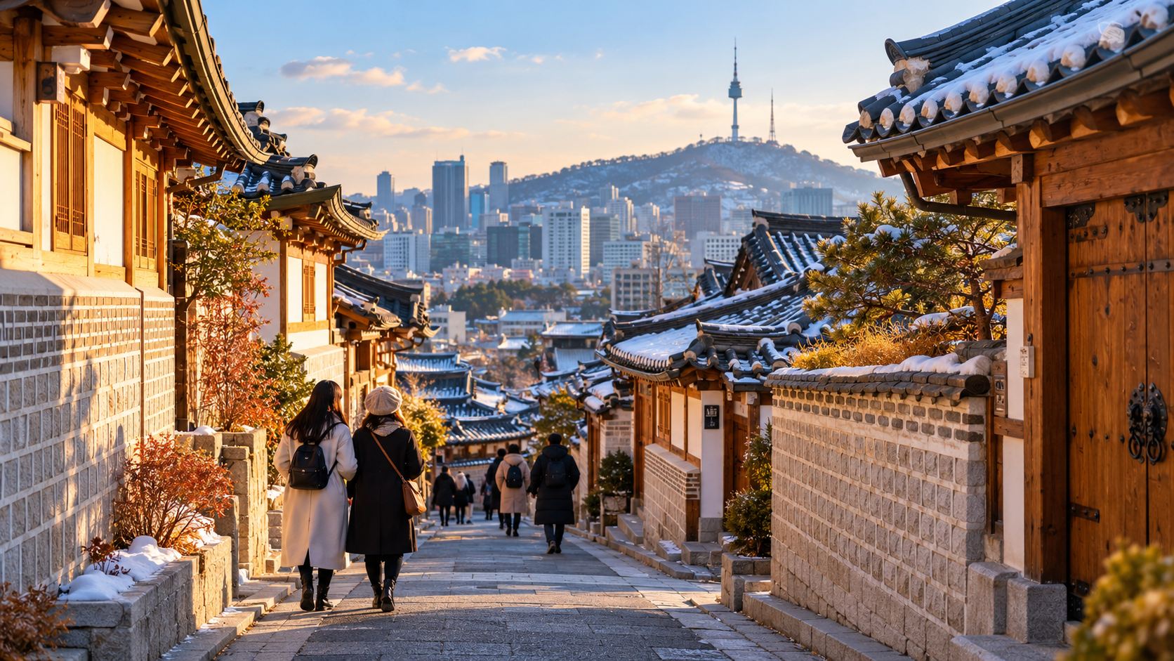 Dạo phố hanok Bukchon trong ngày lạnh