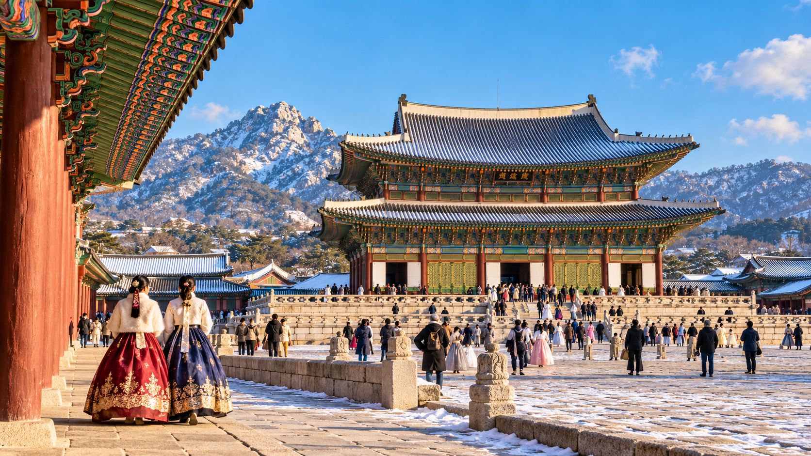 Tham quan cung Gyeongbokgung giữa mùa đông Seoul