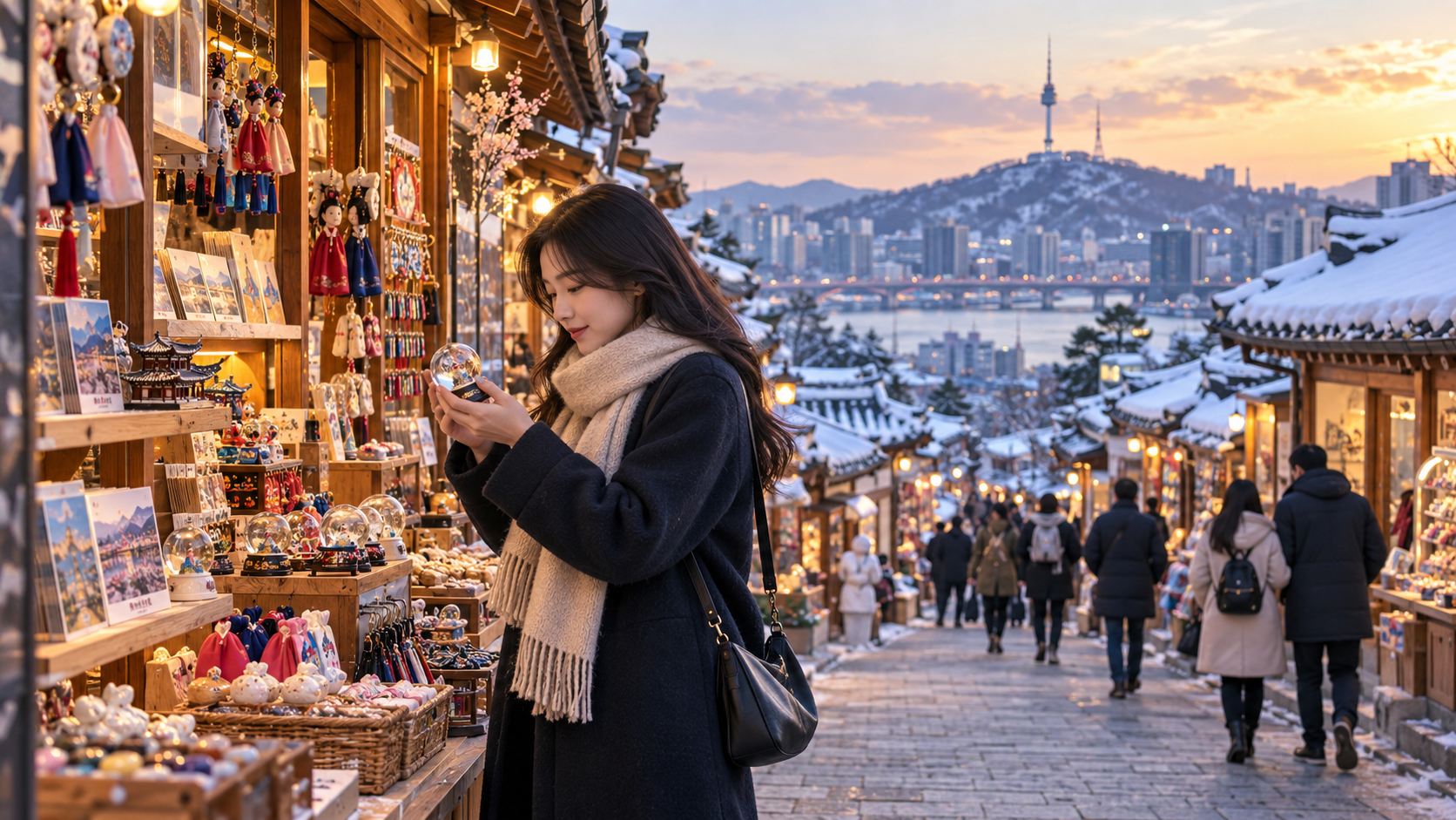 Mua quà tại khu phố Seoul trước ngày về