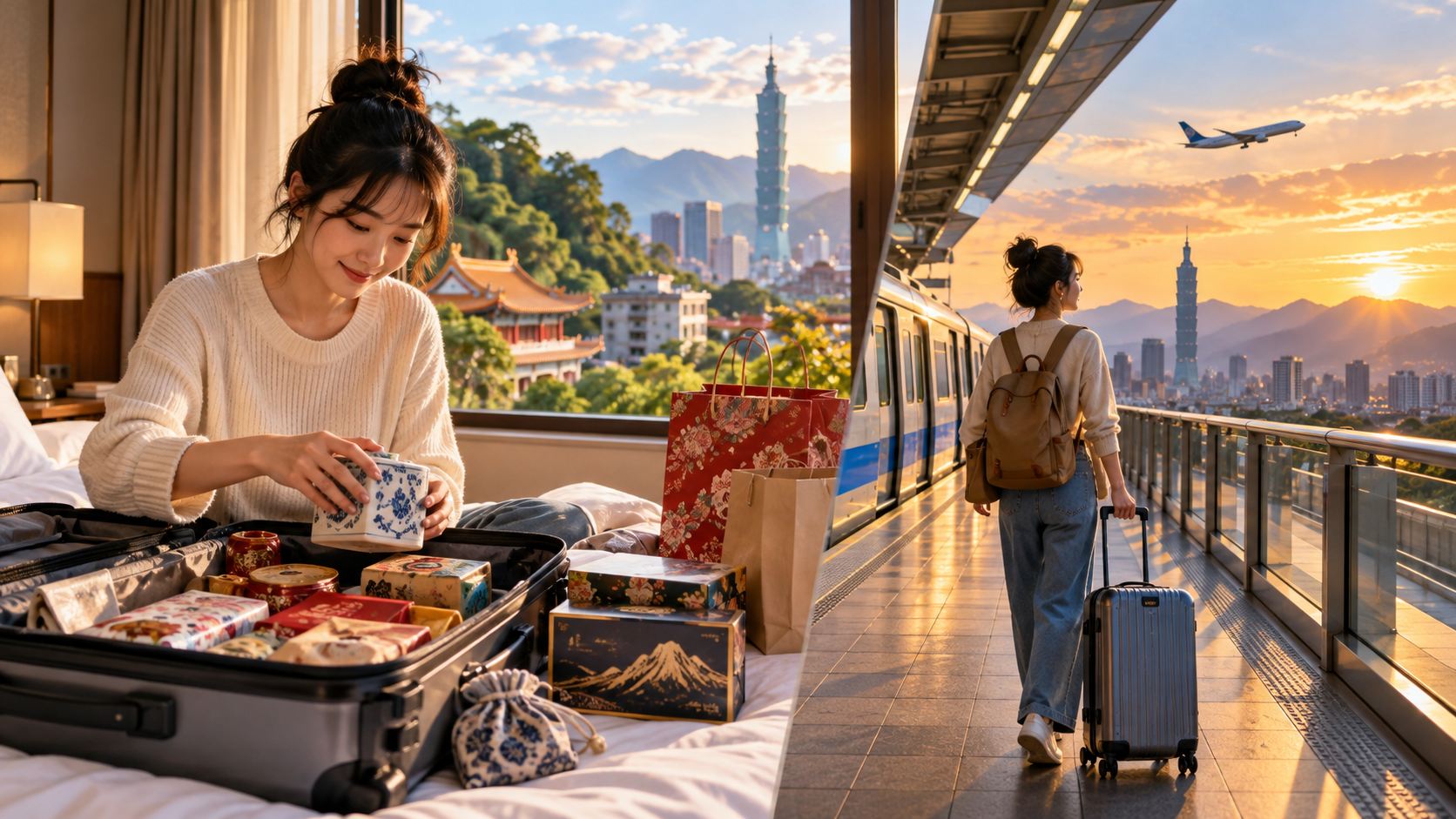 Mang quà và hành lý ra sân bay Đài Bắc