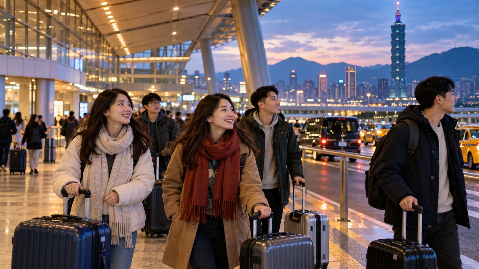 Du khách đến Đài Bắc trong chuyến mùa đông