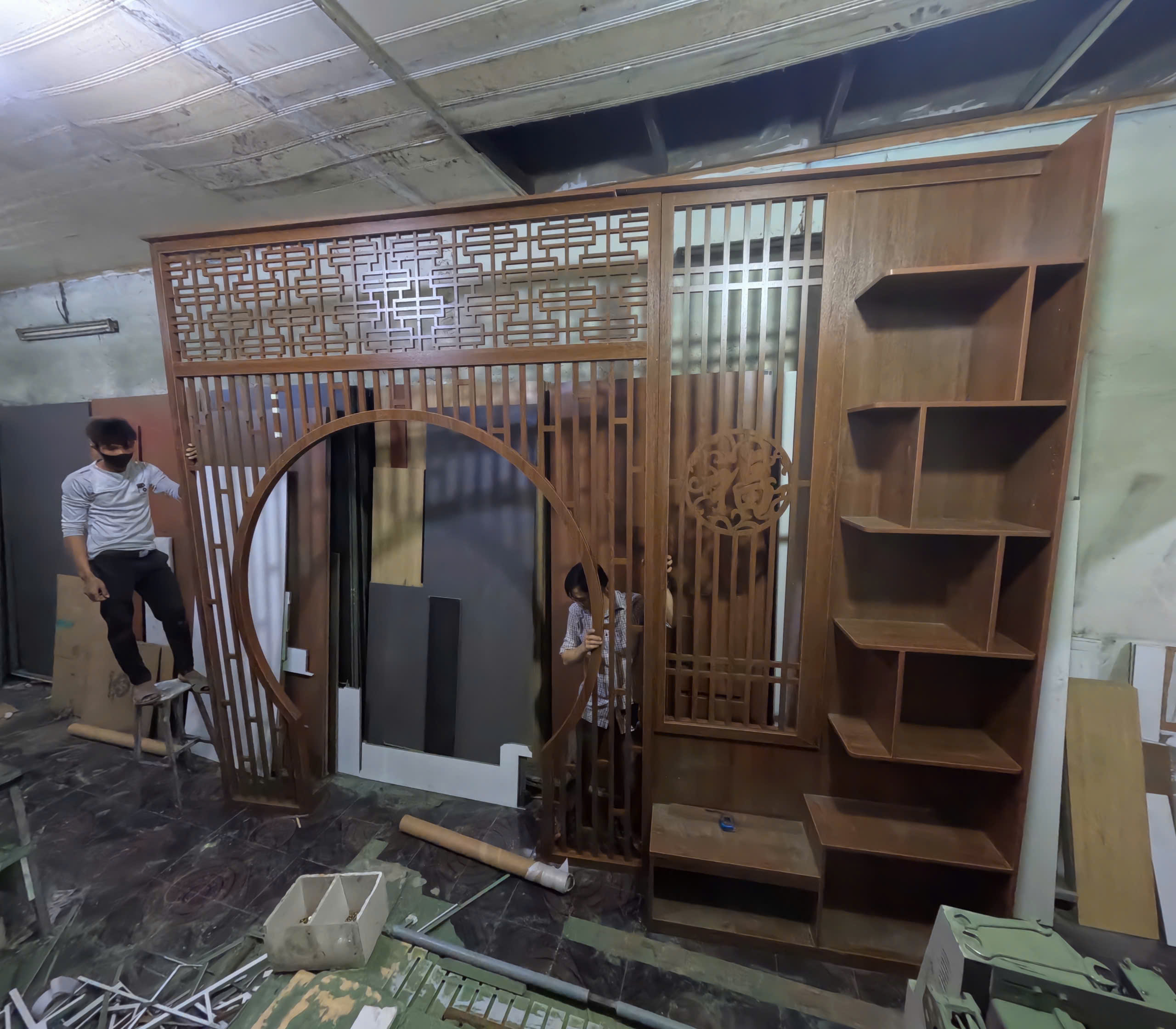 Vách ngăn phòng khách và nhà bếp