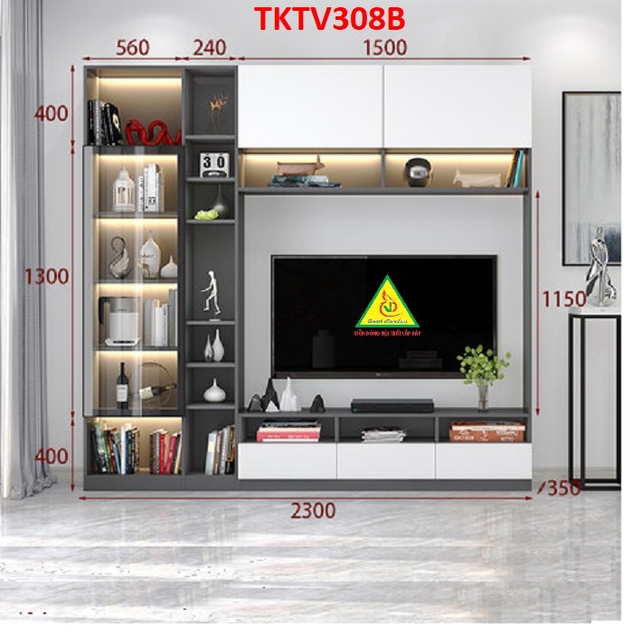Tủ kệ tivi trang trí phong cách hiện đại TKTV308A - Nội thất lắp ...