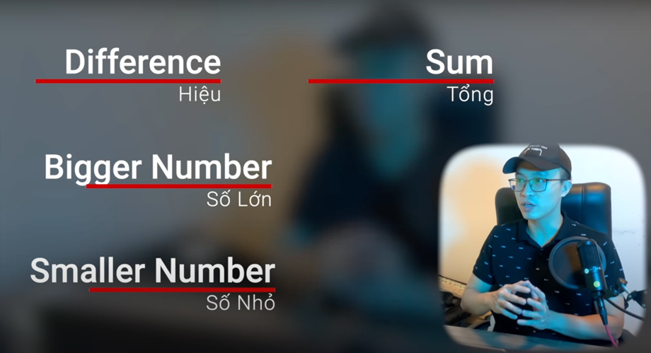 TOÁN LỚP 4 - HỌC TOÁN TIẾNG ANH VỚI DẠNG TOÁN TỔNG HIỆU