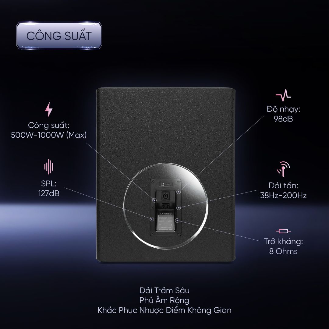 Loa Sub hơi LX-S55S công suất 500W