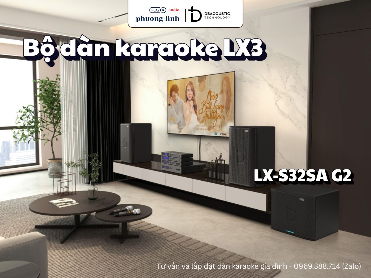 Loa sub điện dBacoustic LX-S32SA G2 trong dàn karaoke LX3