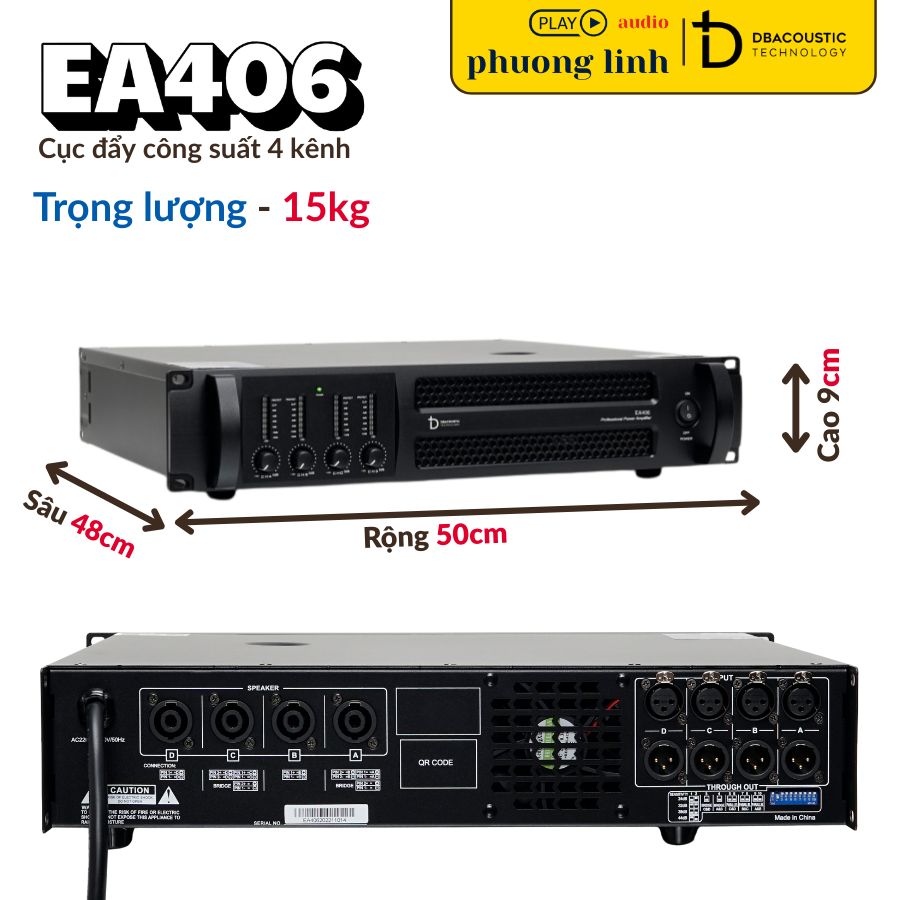 Thiết kế gọn nhẹ đẩy công suất Dbacoustic EA406.