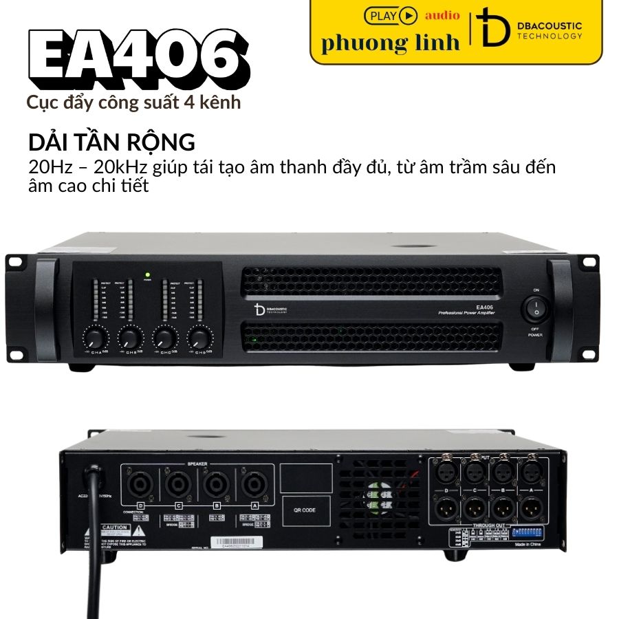 Đẩy Công Suất Dải tần rộng 20Hz-20kHz.