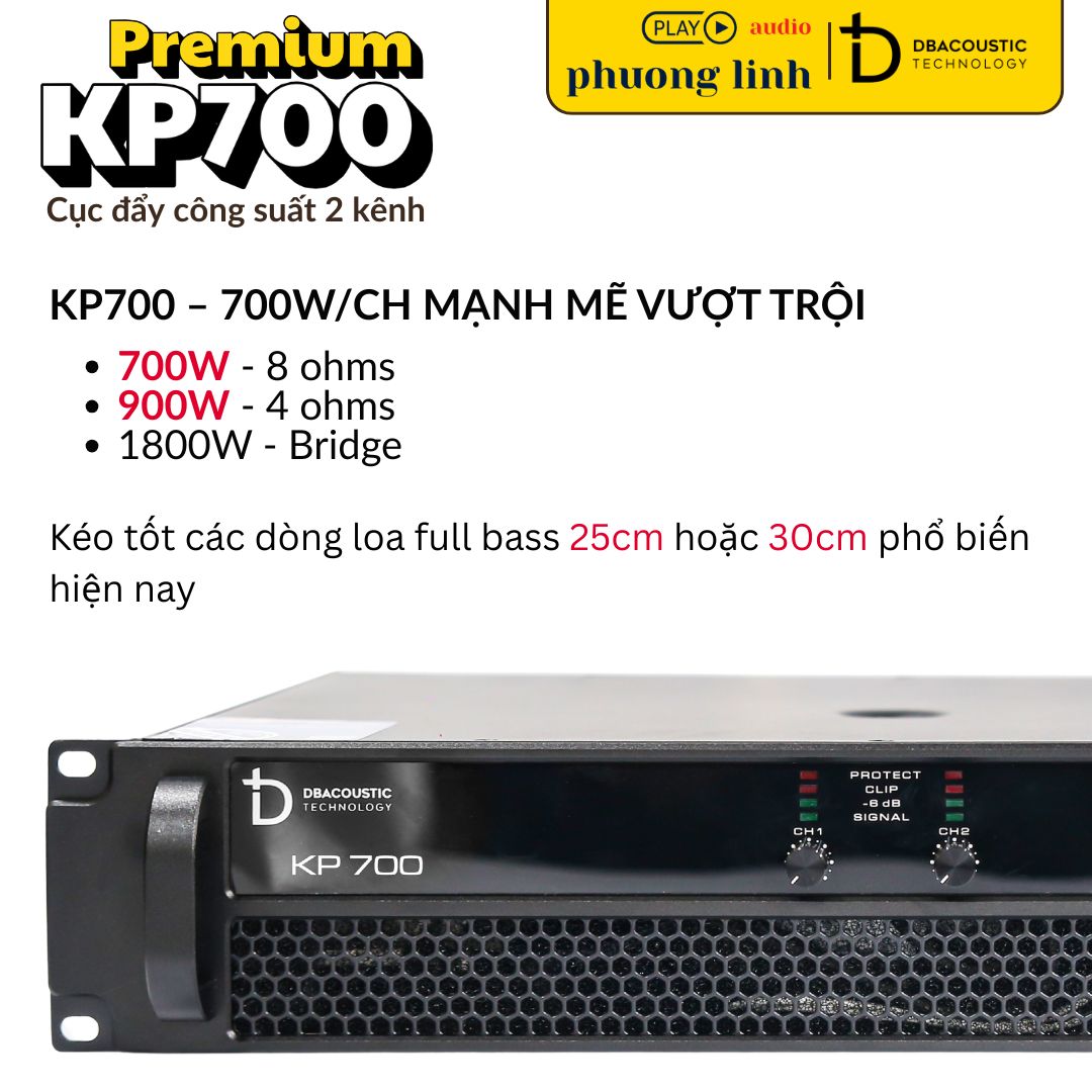 Khuếch đại 2 kênh độc lập, đạt tới 1800W ở chế độ bridge
