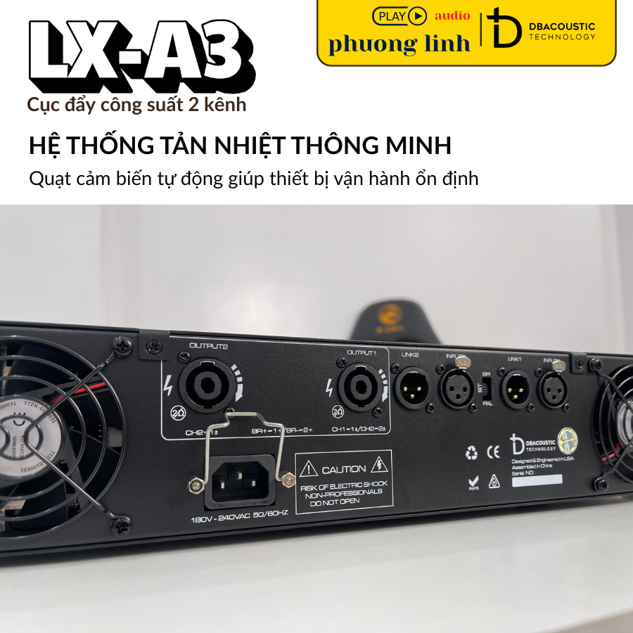 Hệ thống tản nhiệt cục đẩy công suất LX-A3 bền bỉ.