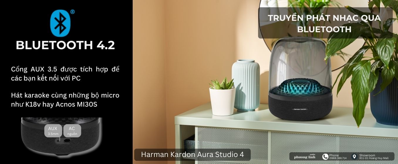 Harman Kardon Aura Studio 4 phát nhạc qua bluetooth