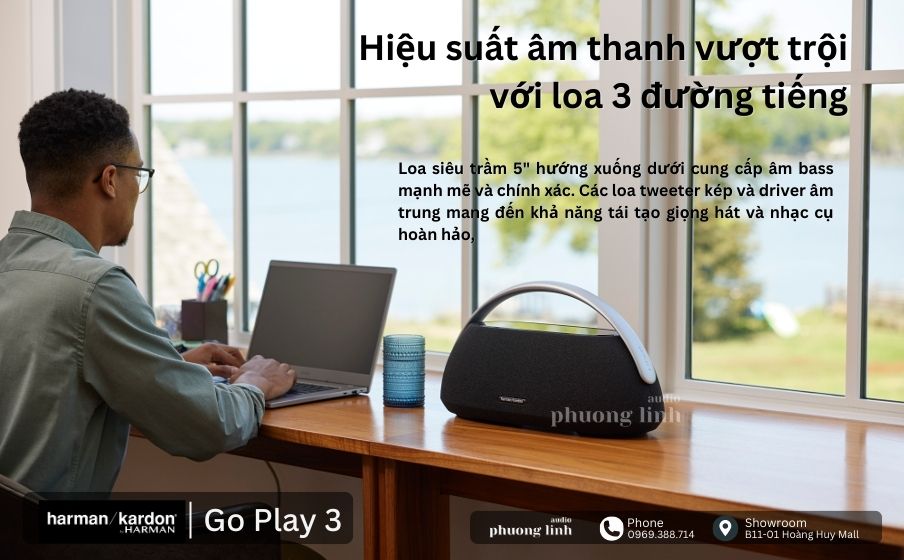 Harman Kardon Go + Play 3 âm thanh 3 chiều với hiệu suất vượt trội