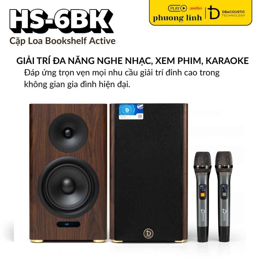 Giải trí đa năng cùng Loa Bookshelf Active HS-6BK
