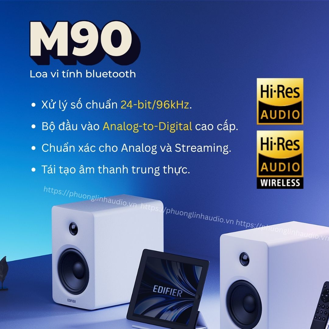 Edifier M90 xử lý tín hiệu số độ phân giải cao.