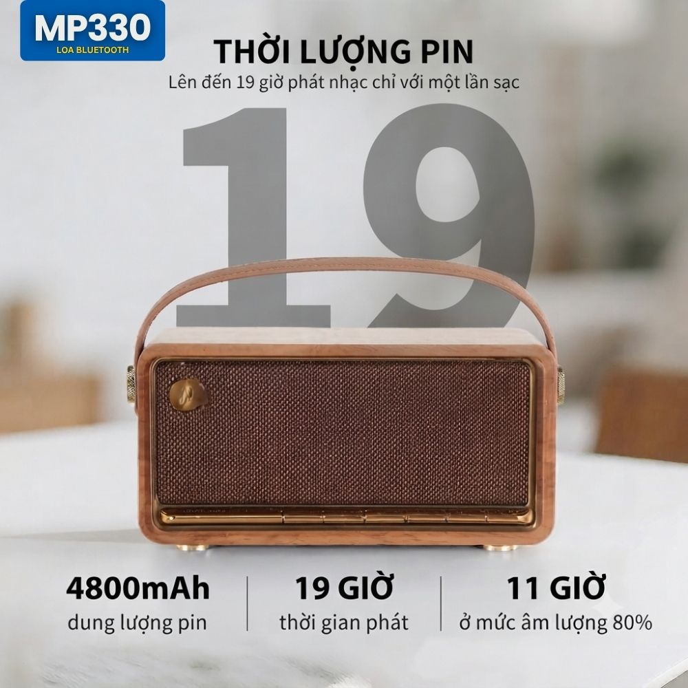 Thời lượng pin dài của loa Edifier MP330