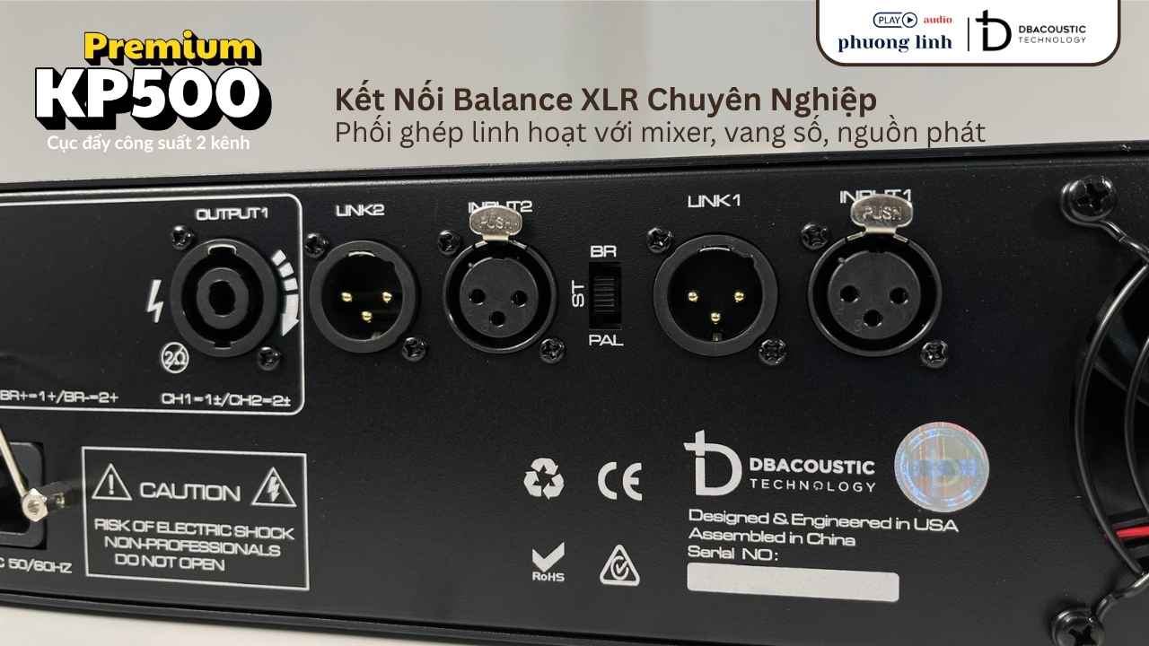 Ngõ vào Balance XLR dễ dàng phối ghép thiết bị
