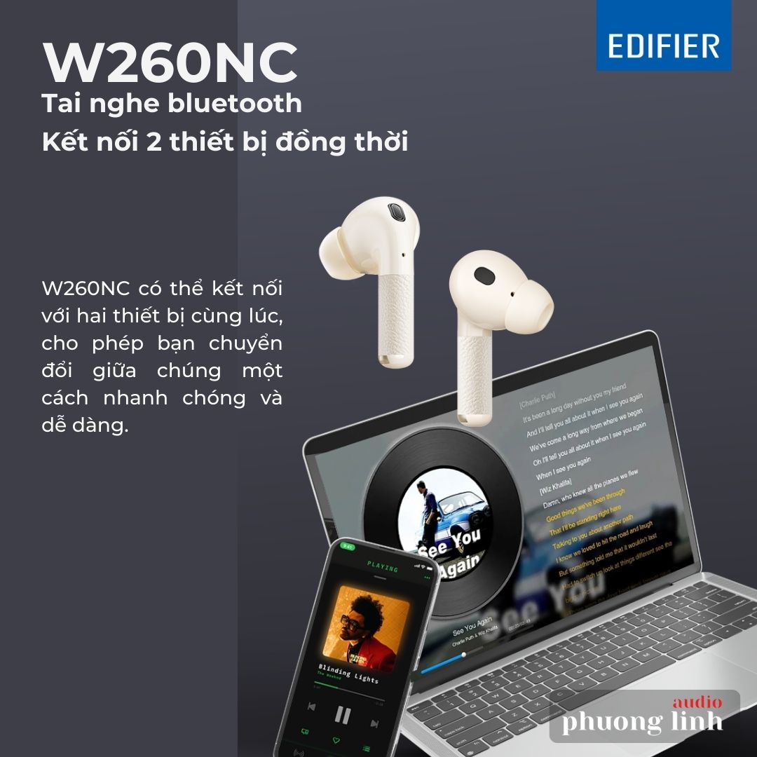 Tai nghe bluetooth Edifier W260NC Dual Connection