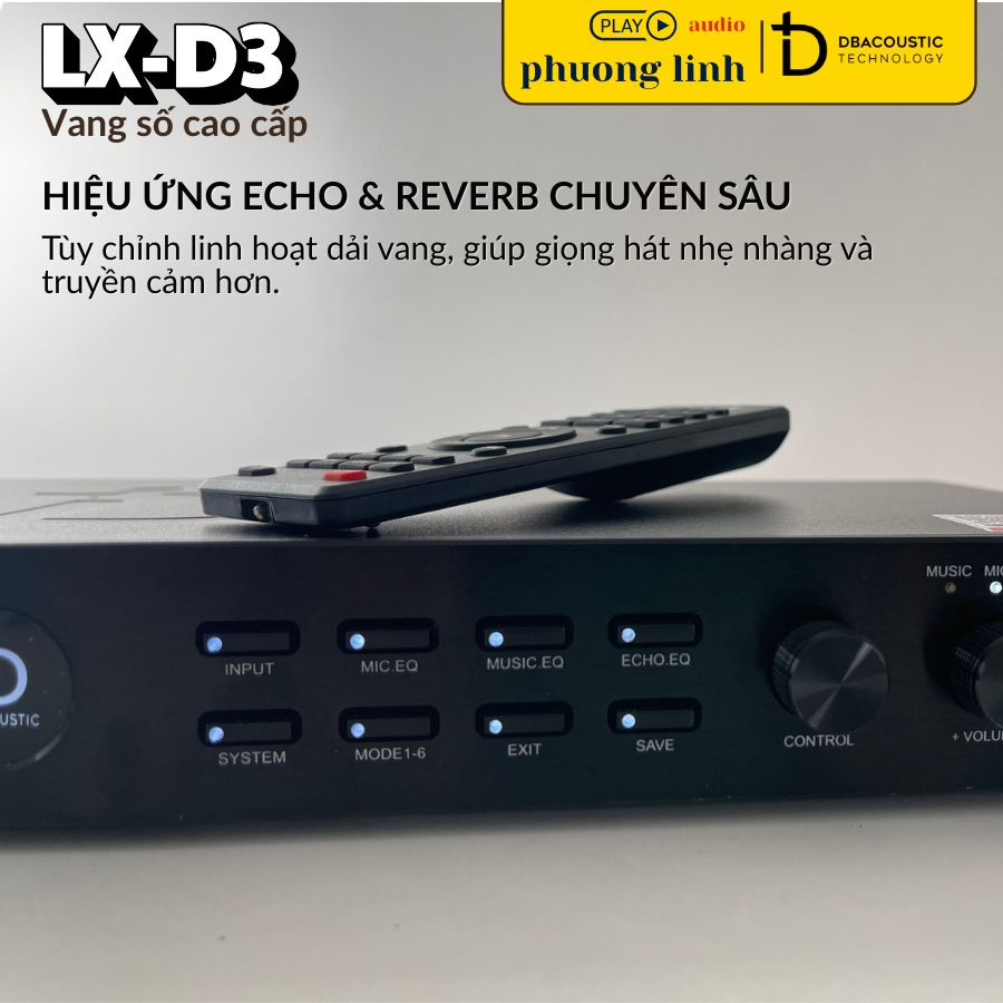 Hiệu ứng Echo và Reverb mượt mà của LXD3 giúp giọng hát bay bổng.