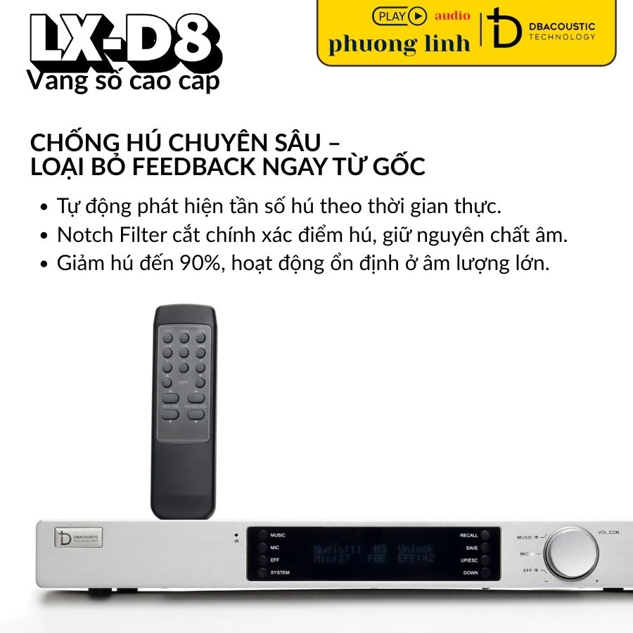 Hệ thống chống hú thông minh Vang số LX-D8.